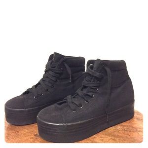 JC REPLAY Platform All Black Sneakers